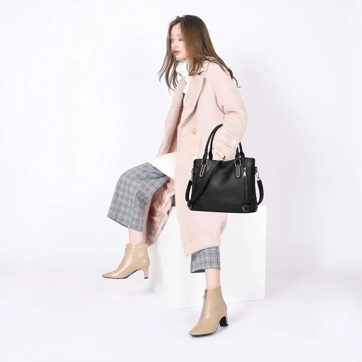 Women’s Leather Shoulder Handbags Crossbody Bags Hobo Totes Top-Handle Bag Satchel and Purse for Ladies