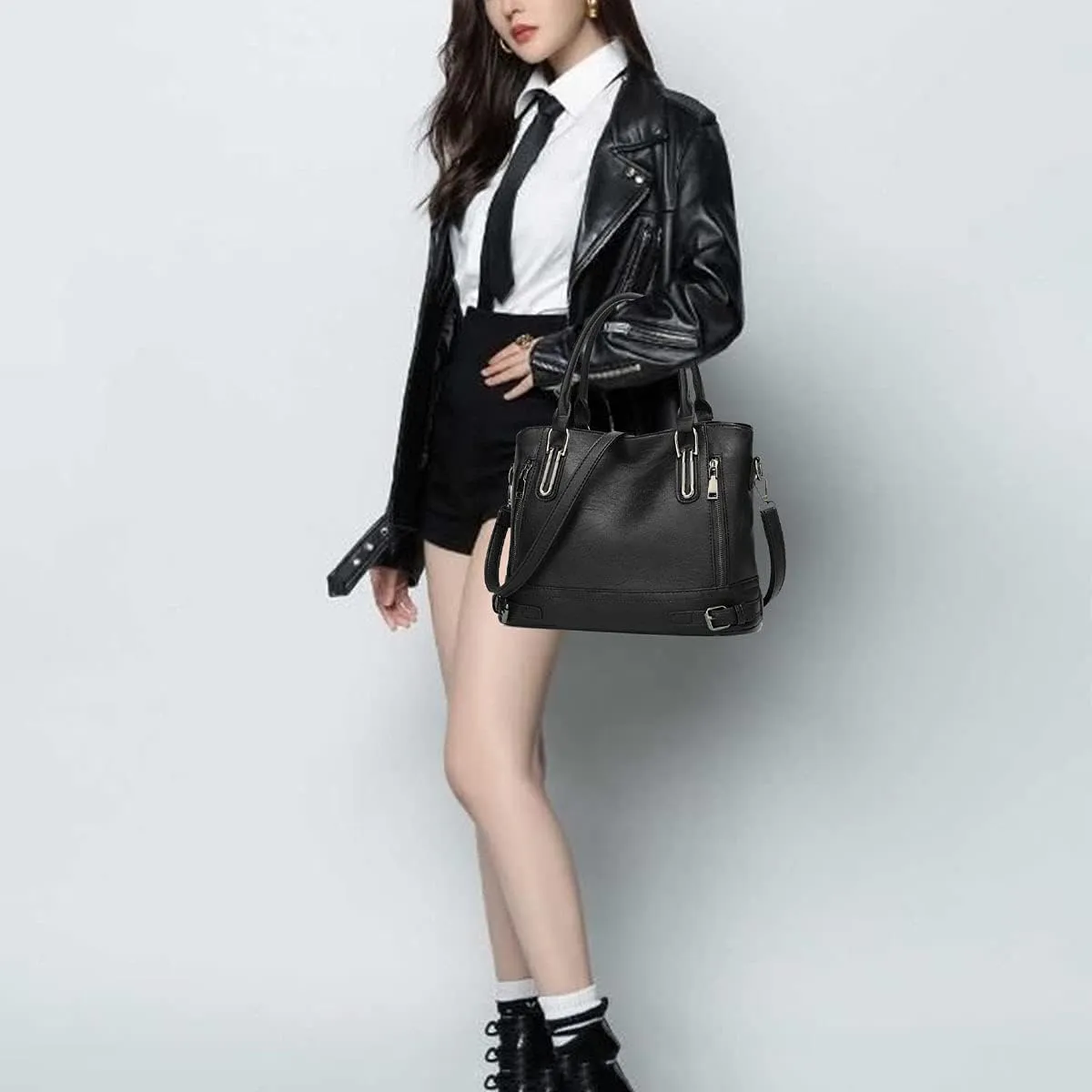 Women’s Leather Shoulder Handbags Crossbody Bags Hobo Totes Top-Handle Bag Satchel and Purse for Ladies