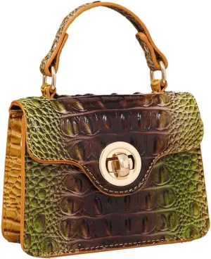 Womens PU Leather Crossbody Shoulder Bags Designer Crocodile Purse Small Totes Satchel Vintage Handbag Evening Clutch