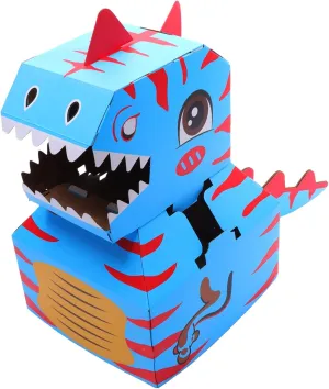 World Dinosaurs Cardboard Box Wearable DIY Toy for Children Educational Entertaining
