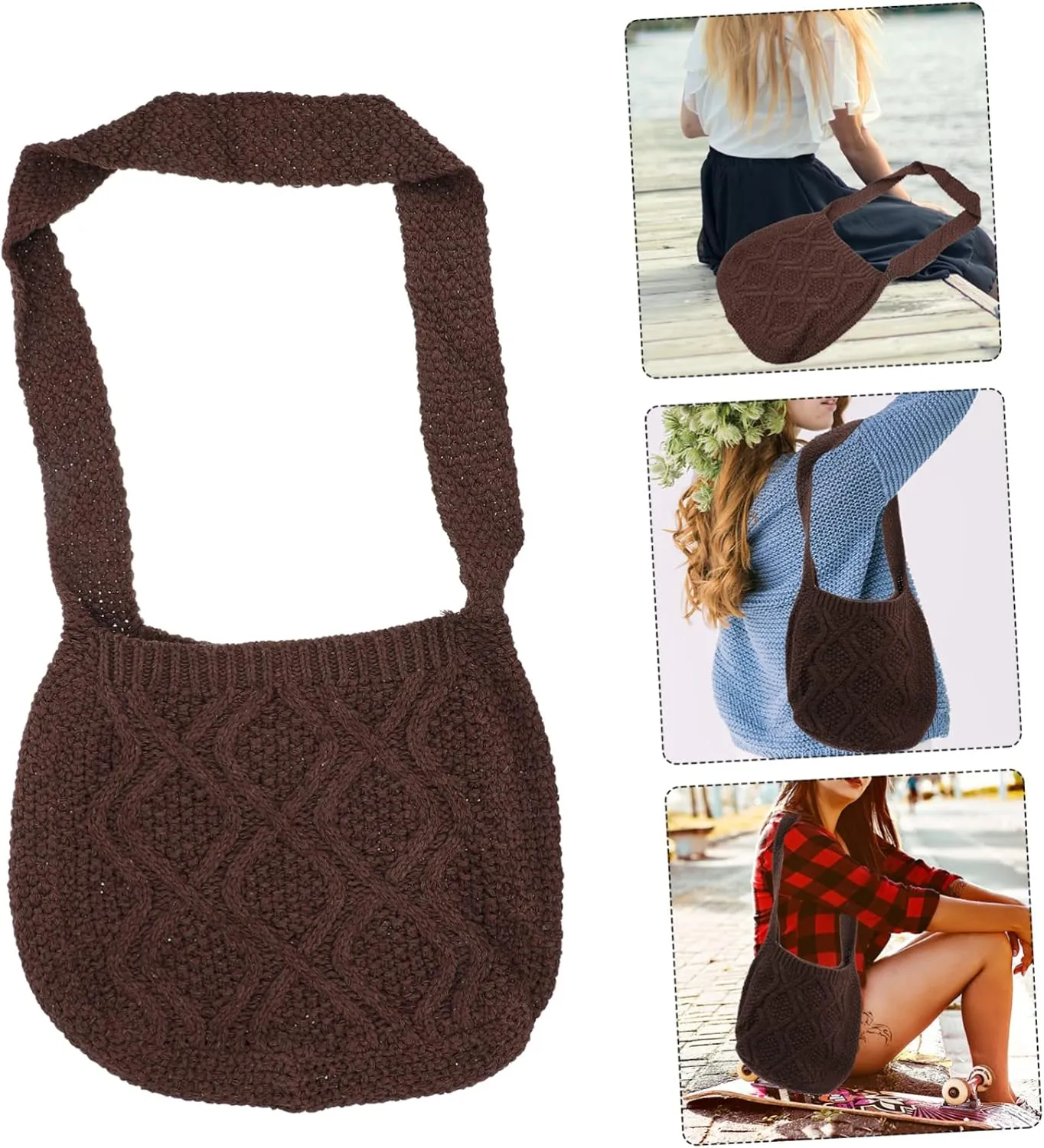 Woven Messenger Bag Crochet Fashion Bag Miss Yarn