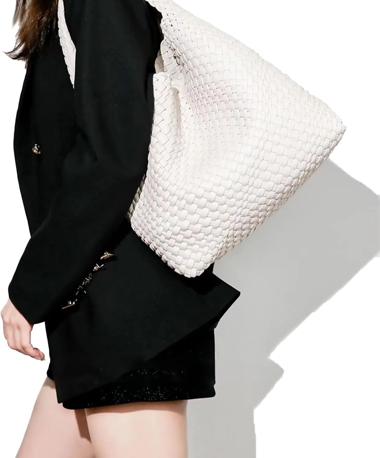 Woven Tote Bag Womens Purse Woven Bags for Women Large Summer BeachTote Bags Vegan Leather Shoulder Handbags Travel Totes
