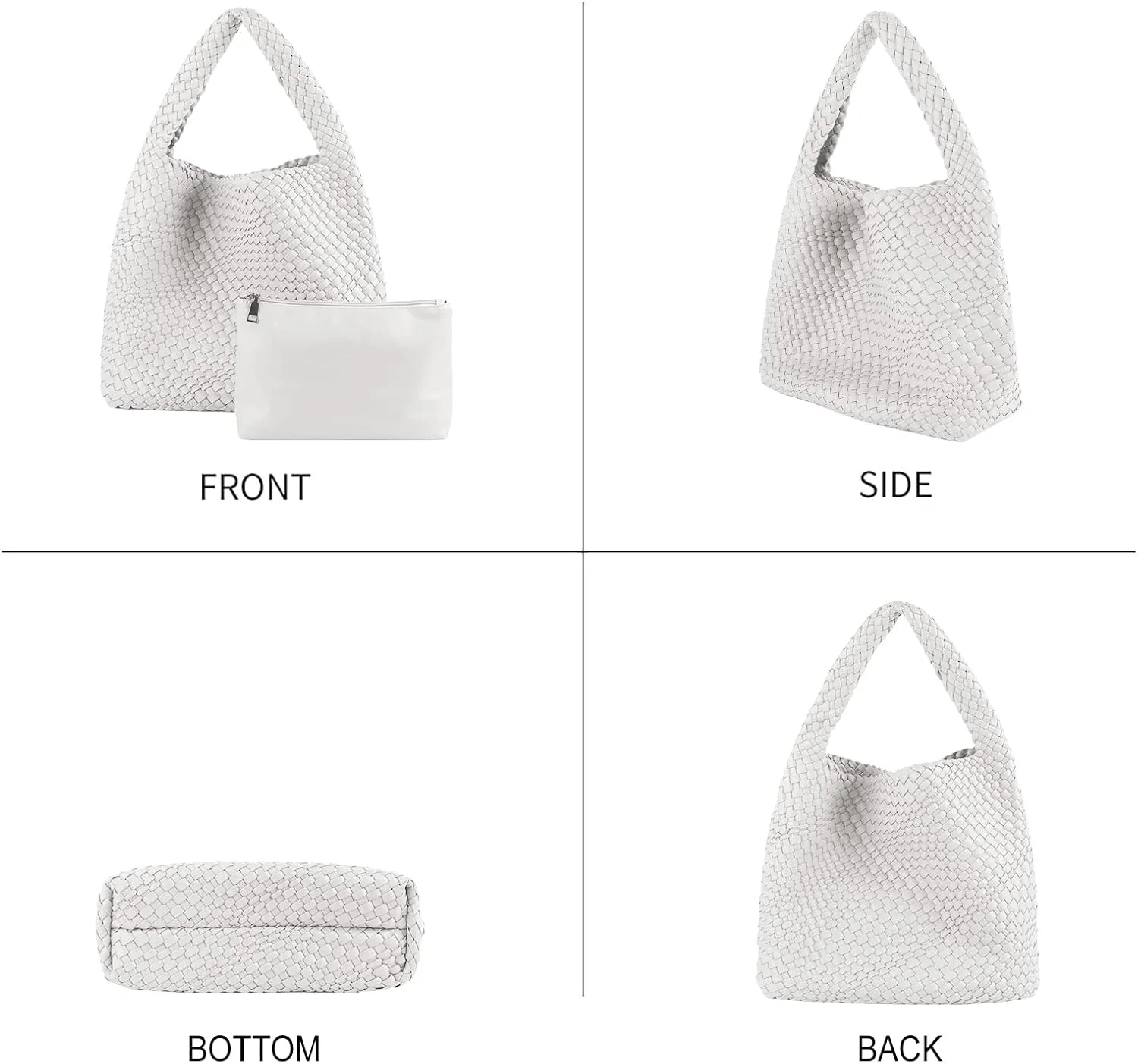 Woven Tote Bag Womens Purse Woven Bags for Women Large Summer BeachTote Bags Vegan Leather Shoulder Handbags Travel Totes
