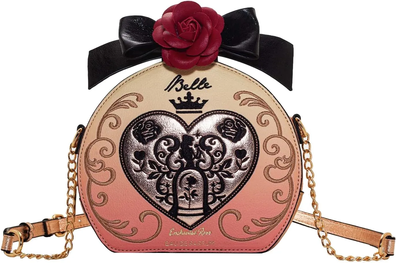 X Disney Beauty and the Beast Belle Perfume Crossbody - Fashion Cosplay Disneybound Cute Crossbody Bags, Multicolor
