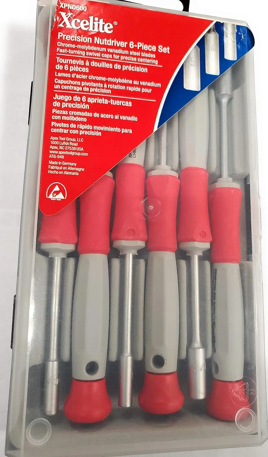 XCELITE XPND600 NUT DRIVER SET, PRECISION, 6PCS
