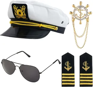 Yacht Captain Hat Accessories Captain Costume for Men Yacht Rock Party Attire Womens Sailor Costume