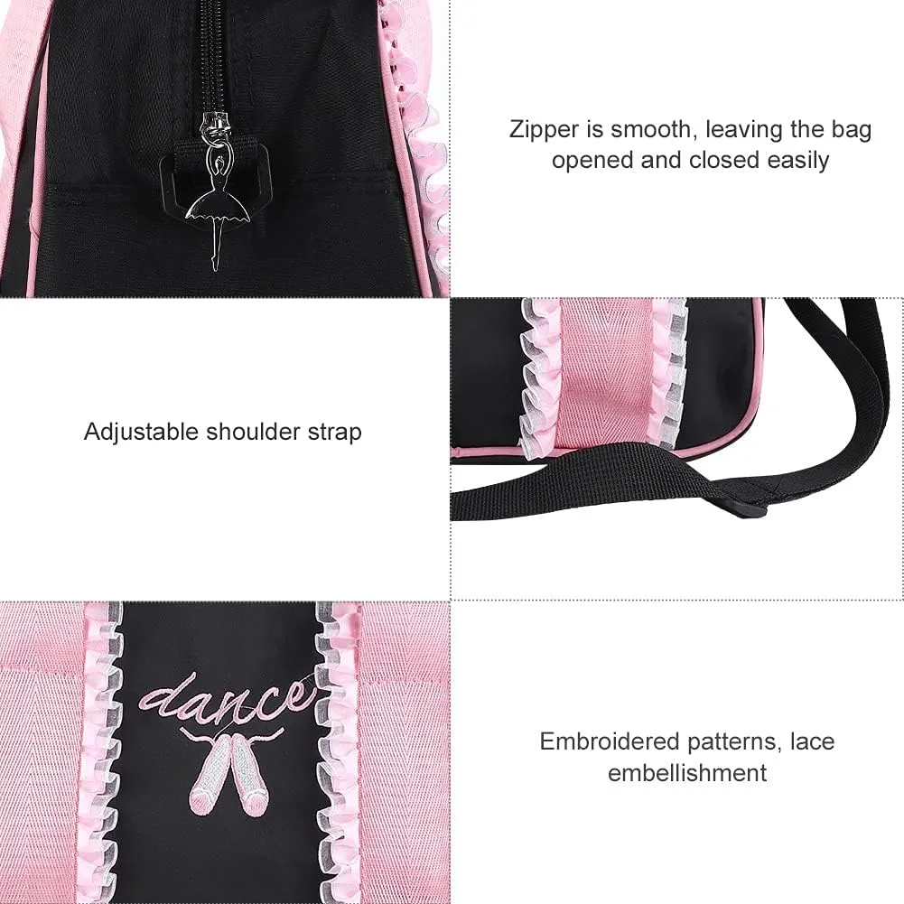 Yctze Girls Ballet Dance Handbag - Kids Single Shoulder Sports Tote with Zipper - Ideal Bag for Dance Supplies
