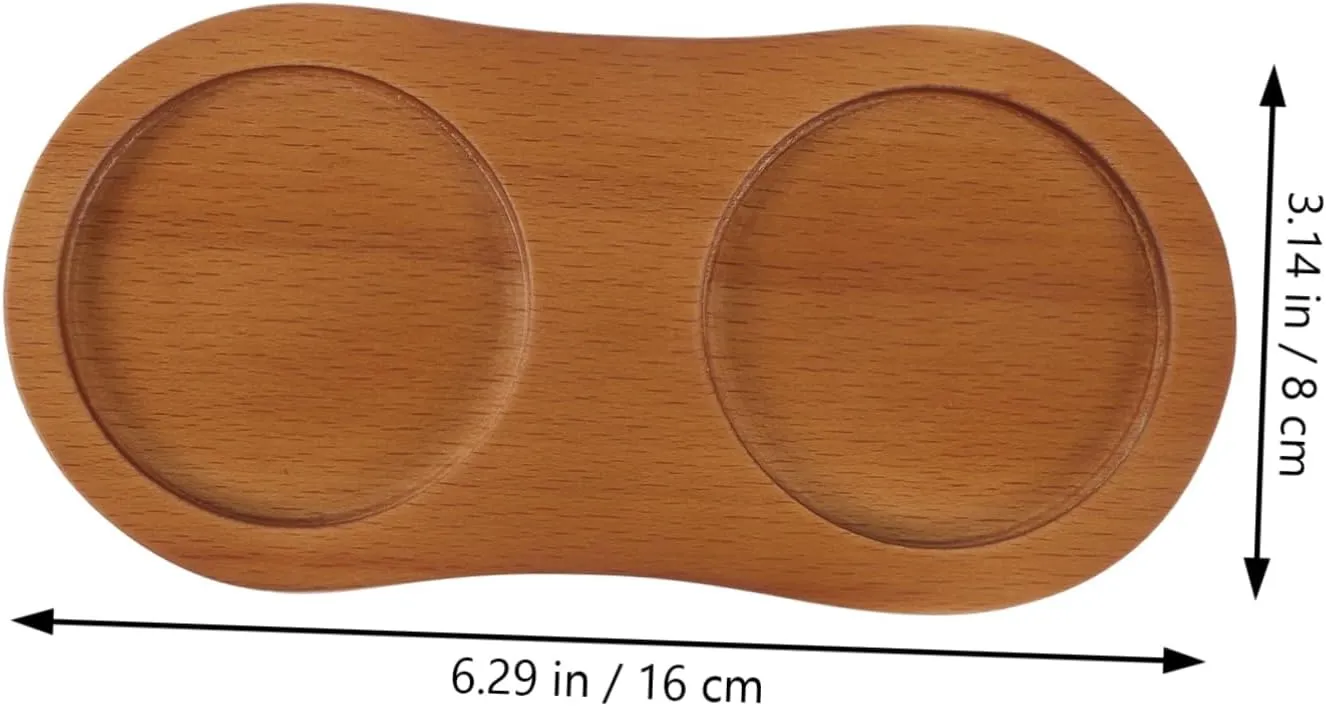 Zerodeko Salt Pepper Holder Tray Wooden Counter Accessory Decorative Coaster for Dining Table