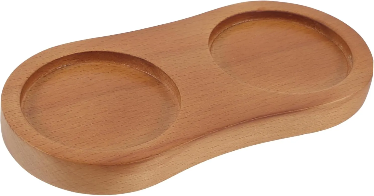 Zerodeko Salt Pepper Holder Tray Wooden Counter Accessory Decorative Coaster for Dining Table
