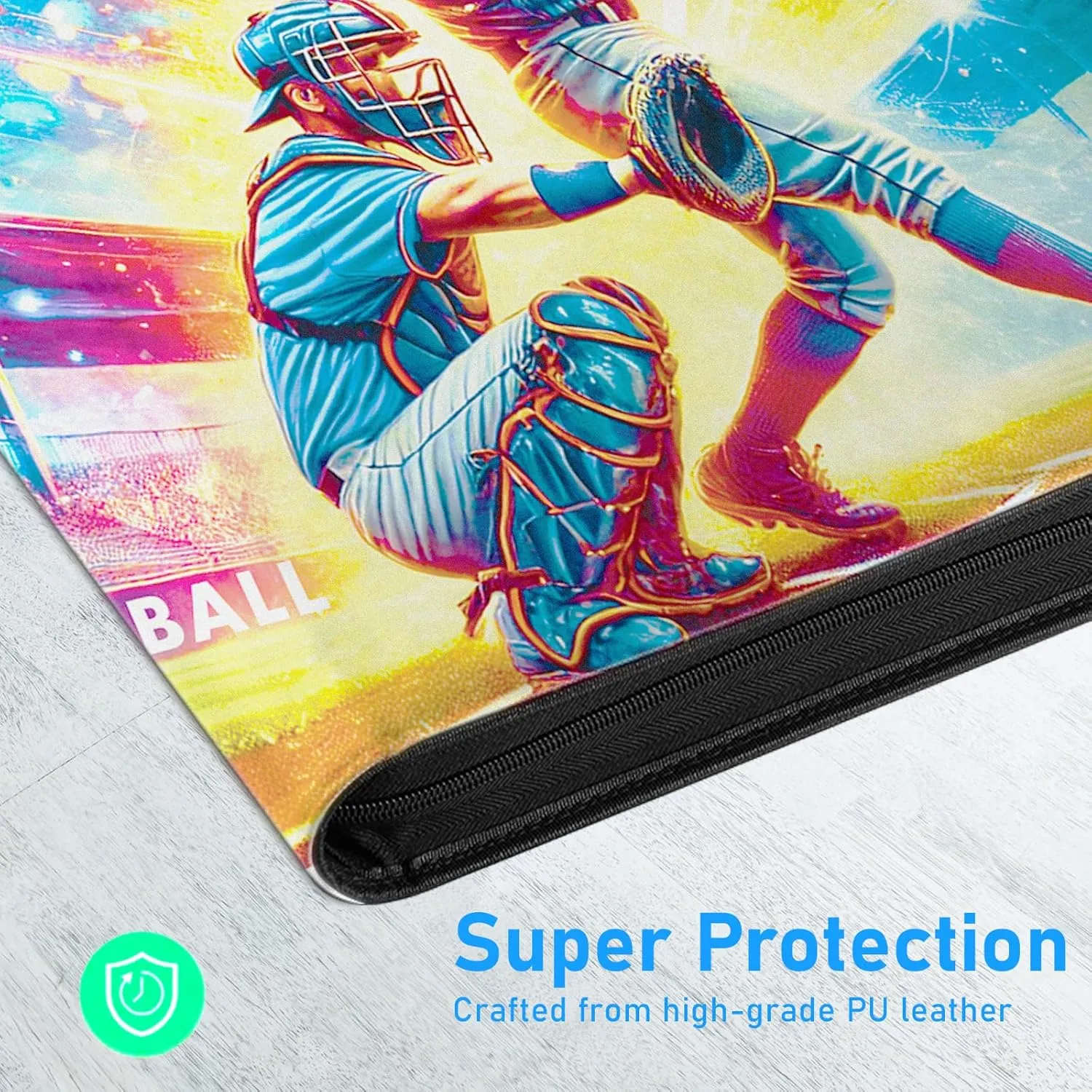 Zipper Card Binder for 900 Baseball Trading Cards, Premium 9-pockets Card Binder with Removable Sleeves, Gifts for Girls and Boys, Collectible Card Book Album for MTG, TCG, Sports Cards