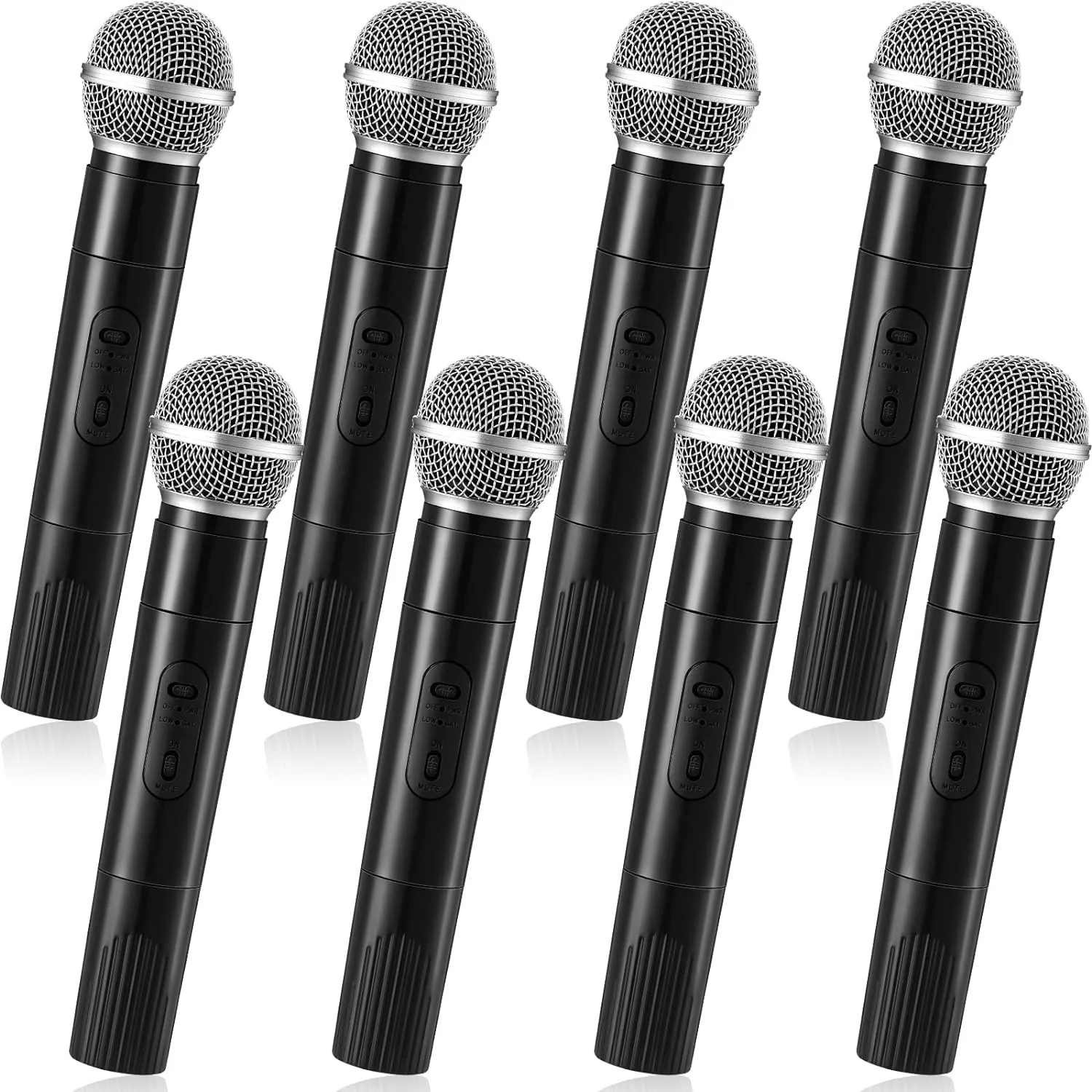 Zubebe 8 Pack Fake Microphone Prop Bulk Pretend Plastic Microphone Toy Fake Mic Pack for Costume Karaoke Music Swift Cosplay Mic Party Favor Arts Crafts Centerpiece Decor