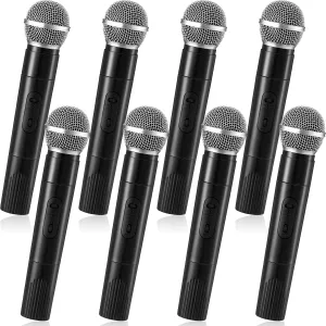 Zubebe 8 Pack Fake Microphone Prop Bulk Pretend Plastic Microphone Toy Fake Mic Pack for Costume Karaoke Music Swift Cosplay Mic Party Favor Arts Crafts Centerpiece Decor