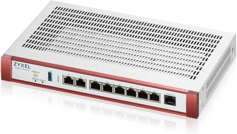 Zyxel High Speed Cyber Security Firewall | 2x Multi-Gig 2.5G | VPN | Business Class Recommended up to 100 Users | Nebula Cloud Option | Hardware Only [USGFLEX200H]